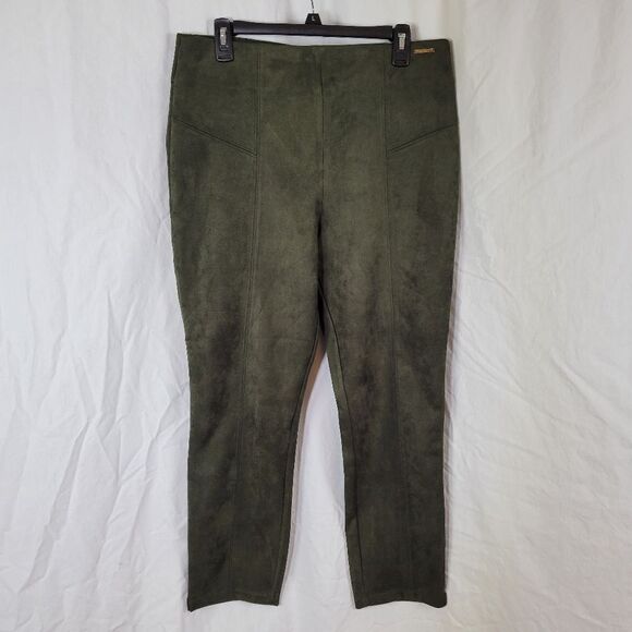Marc New York Andrew Marc Faux Suede Full Control Waistband Olive Leggings Sz XL - Picture 1 of 8